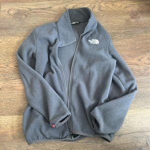 Girls Gray North Face Zip Up size Medium 10/12